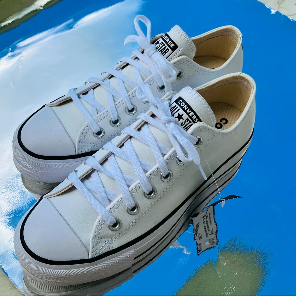 Leather Converse Chuck Taylor All Star Lift Oxford White Lo Top BRAND NEW